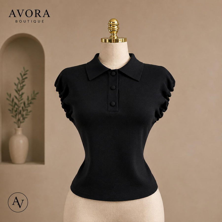 Playera tipo polo negra