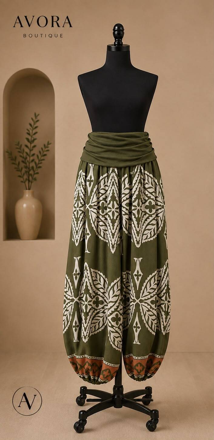 Pantalon verde olivo - AVORA BOUTIQUE
