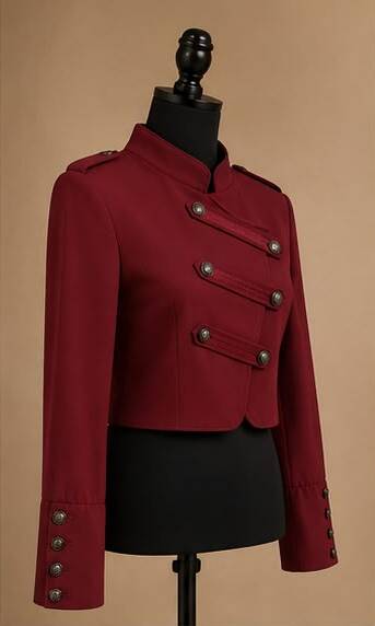 Saco Napoleon burgundy, vista lateral - AVORA BOUTIQUE